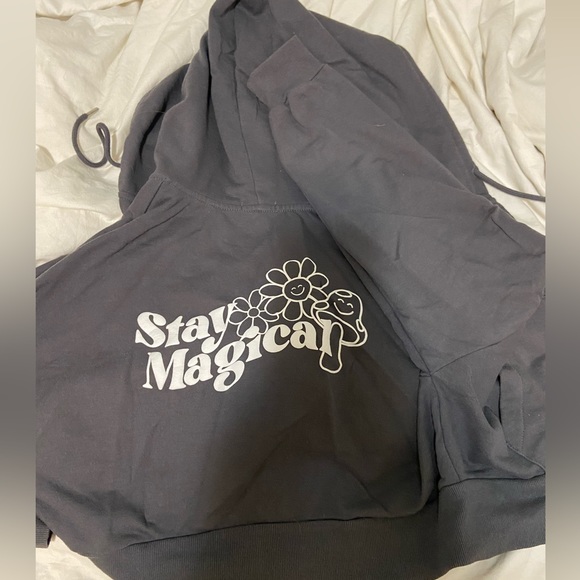Dark Grey Garage Stay Magical Cropped Zip up - Picture 1 of 2